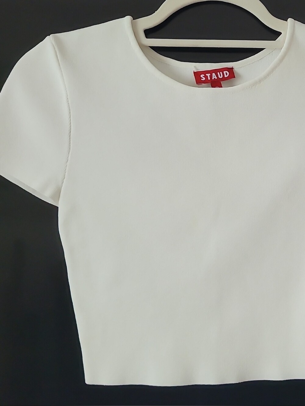 White Short Sleeve Crewneck Bodycon Top
